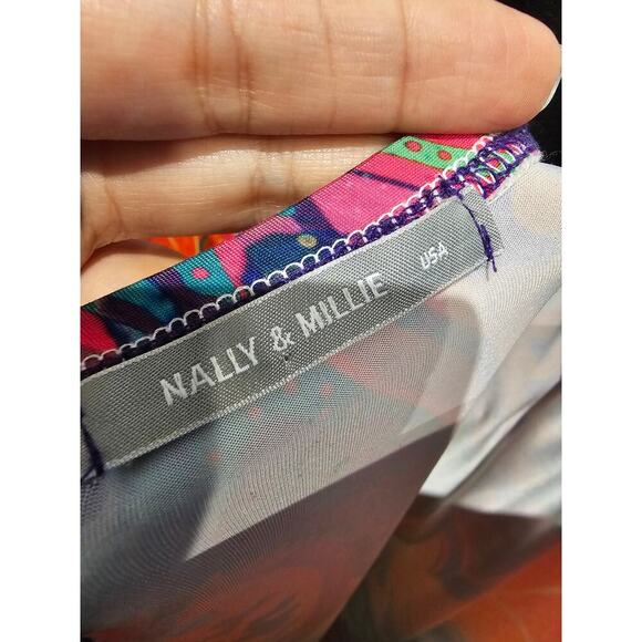 Nally & Millie Knit Tank Maxi Dress Women's Size medium Sleeveless Floral Green - Picture 3 of 4